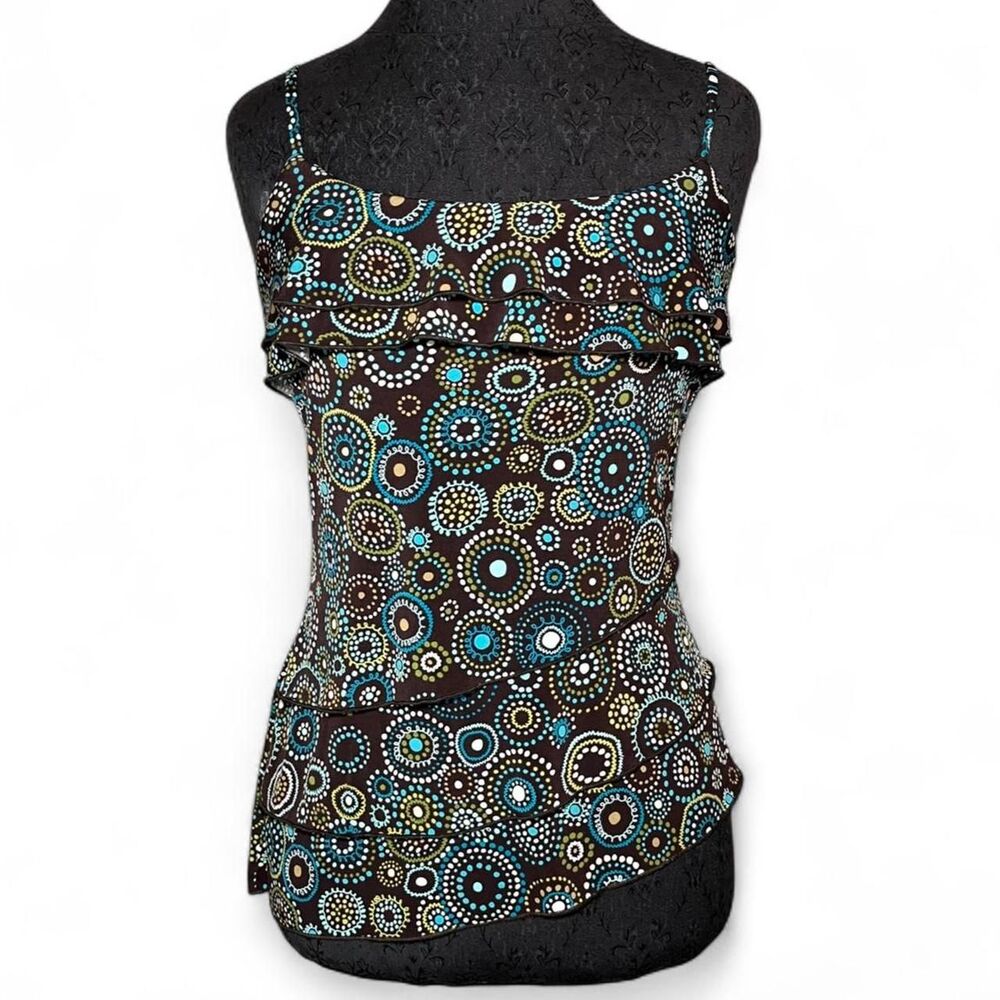 Psychedelic Asymmetric Boho Cami Top Medium Y2K IZ Byer California Cami Fairy